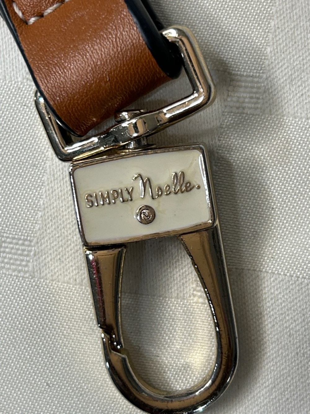 Simply Noelle Tan Adjustable Crossbody Strap with Silver Clips